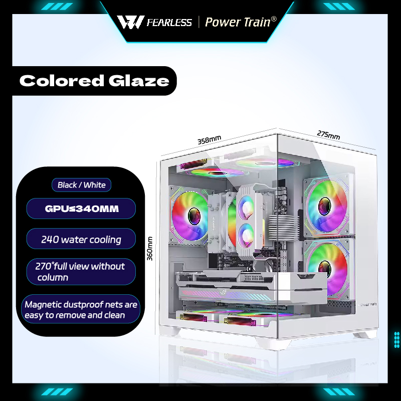 Power Train Coloured Glaze MAT - Console Gaming Pc Case recension och pris
