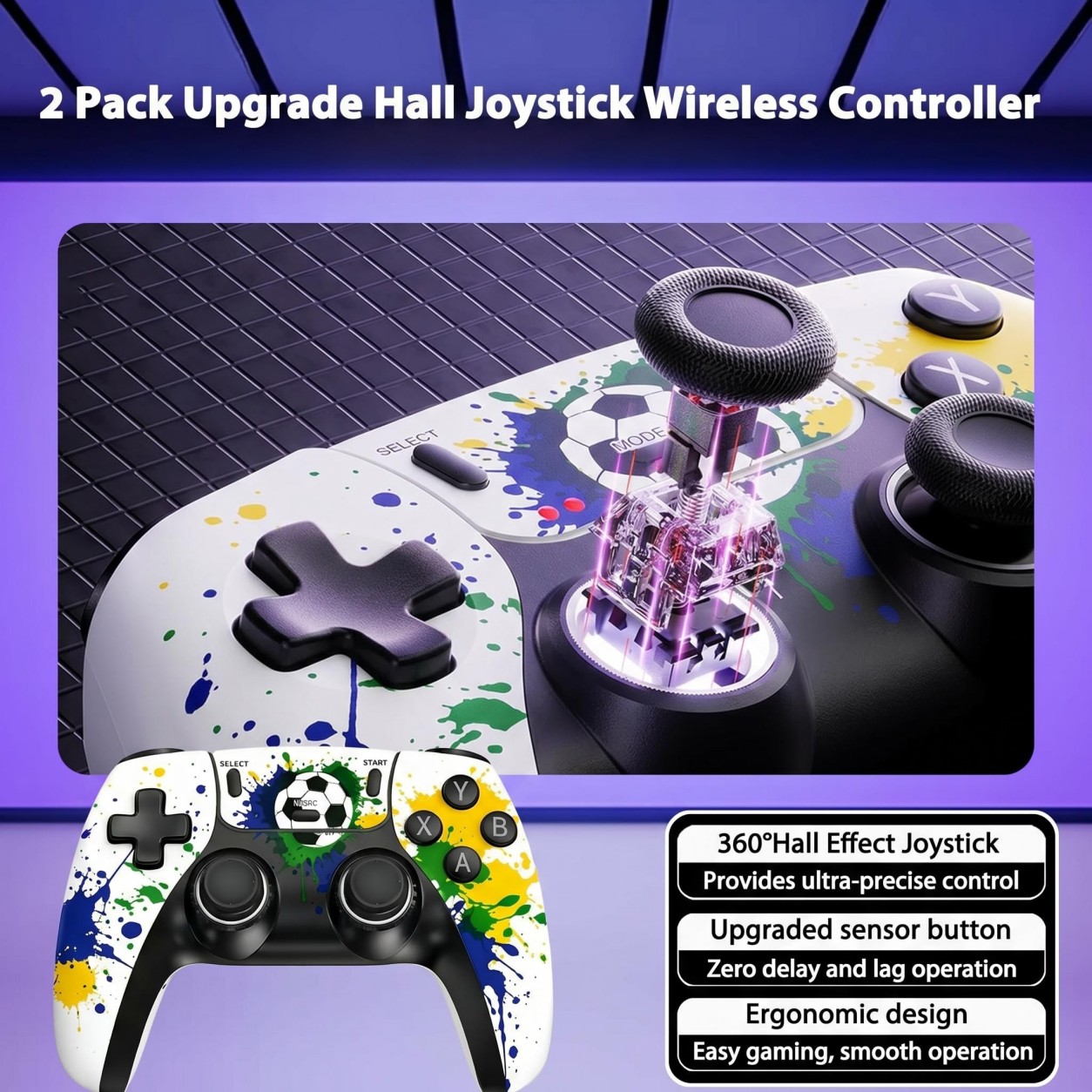 Football Pattern Wireless Game - Gaming Console Kids recension och pris